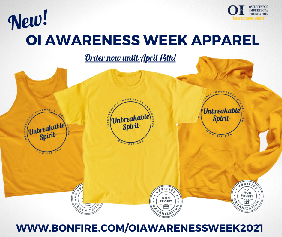 NEW! OI Awareness Week apparel available now!