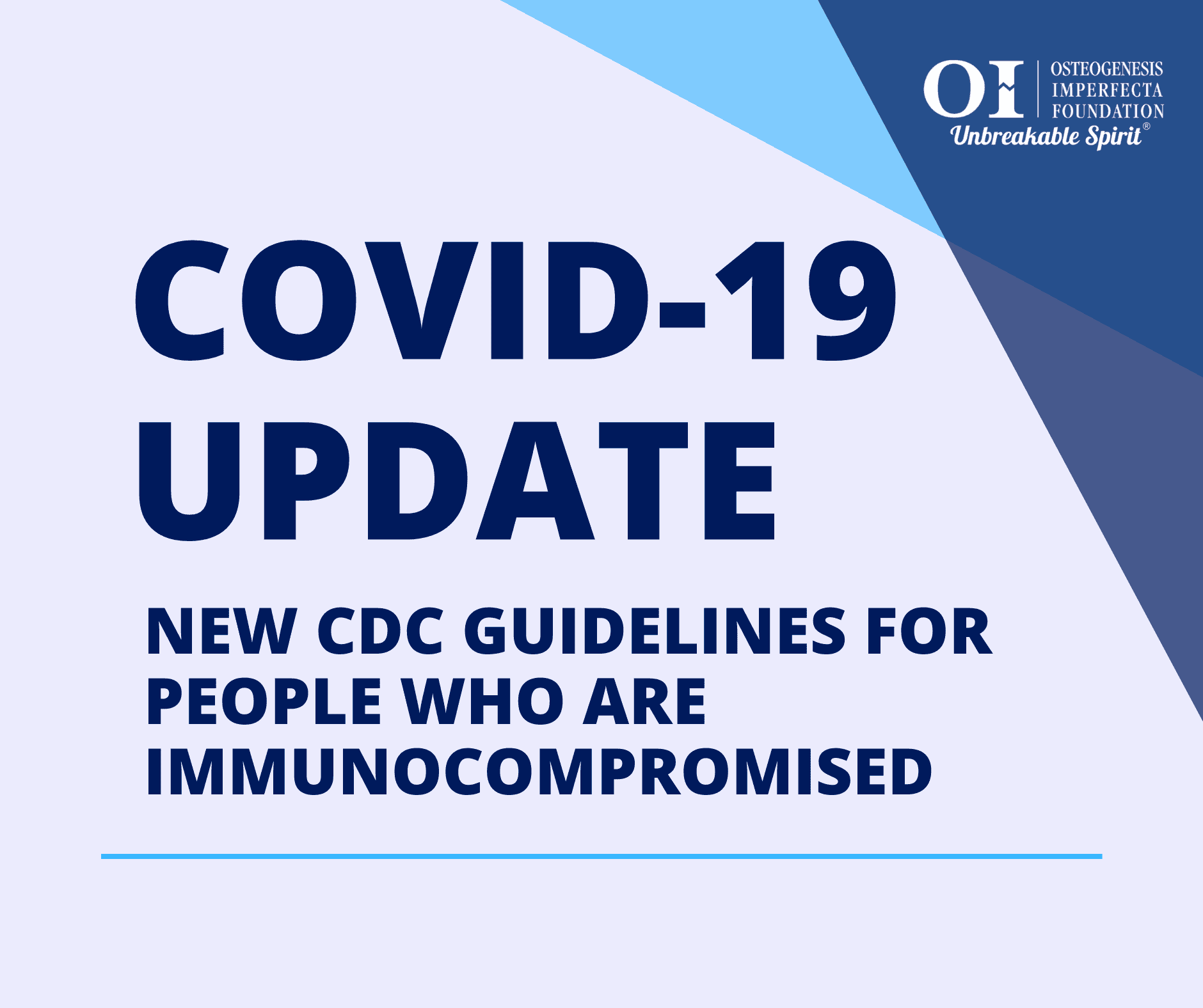 New CDC Guidelines for People who are Immunocompromised - OI